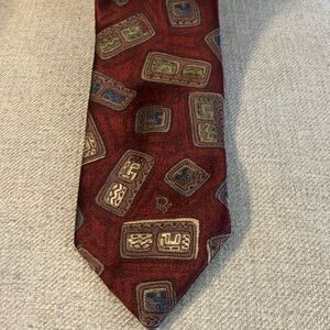 Christian Dior Monsieur Red and gold Patterned Men's Tie